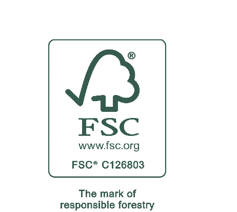 FSC certification mark (FSC C126803), the mark of responsible forestry